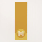 Chic Mustard Yellow Geometric Modern Monogram Yogamatte (Rückseite)