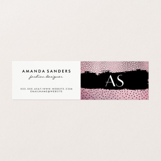 Chic Muster / Classic Monogramm Visitenkarten (Außenseite Aufgefaltet)