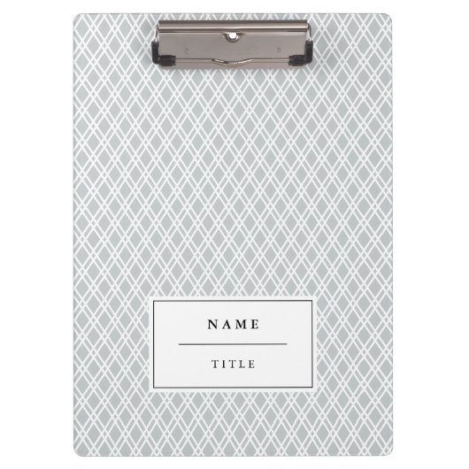 Chic-Muster-personalisiertes Klemmbrett - Grau (Vorderseite)