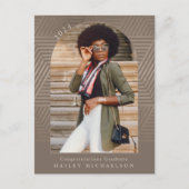 Chic Mute Geometric Print Abschluss Ankündigungspostkarte (Vorderseite)