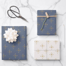 Chic Mutes Blue Ivory & Gold Star