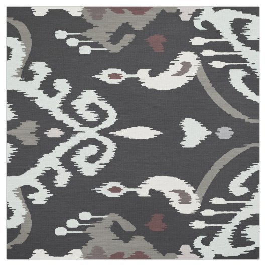 Chic mutiges neutrales Schwarz-weißes ikat Stoff (Muster)