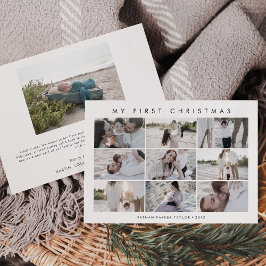 Chic My First Christmas 10 Baby Foto Collage Feiertagskarte