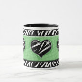 Chic My Heart Green Zebra Print Tasse (Zentrum)