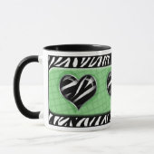 Chic My Heart Green Zebra Print Tasse (Links)