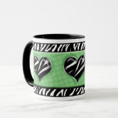 Chic My Heart Green Zebra Print Tasse (Vorderseite Links)