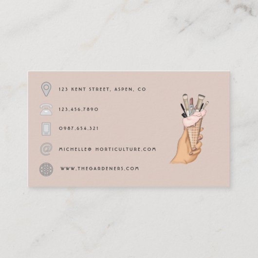 Chic Nail Salon Branding für moderne Handwerker Visitenkarte (Rückseite)