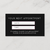 Chic nail salon Manicurist Blush Pink Terminkarte (Rückseite)