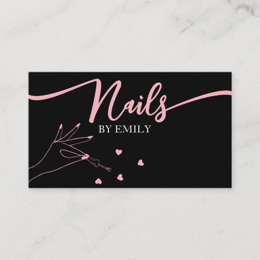 Chic Nail Salon Manicurist Hand Visitenkarte (Vorderseite)