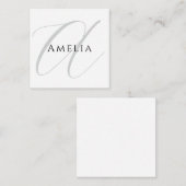 Chic Name Monogram Initial Letter Calligrafy Begleitkarte (Vorne/Hinten)