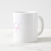 Chic Name Monogram Initial Letter Calligrafy Jumbo-Tasse (Vorderseite Rechts)