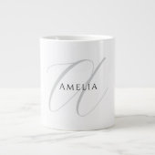 Chic Name Monogram Initial Letter Calligrafy Jumbo-Tasse (Vorderseite)