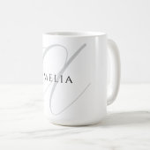 Chic Name Monogram Initial Letter Calligrafy Kaffeetasse (VorderseiteRechts)