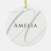 Chic Name Monogram Initial Letter Calligrafy Keramik Ornament (Vorne)