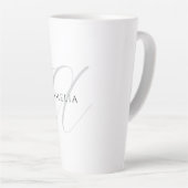 Chic Name Monogram Initial Letter Calligrafy Milchtasse (Rechte Ecke)