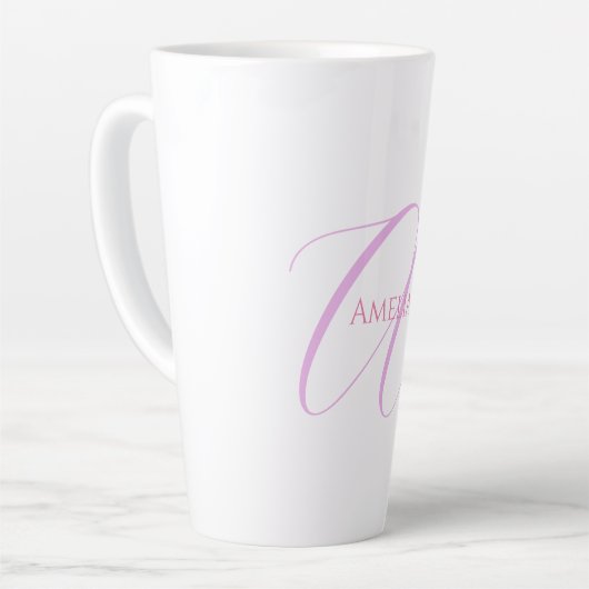 Chic Name Monogram Initial Letter Calligrafy Milchtasse (Linke Ecke)