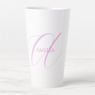 Chic Name Monogram Initial Letter Calligrafy Milchtasse