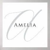 Chic Name Monogram Initial Letter Calligrafy Poster (Vorne)