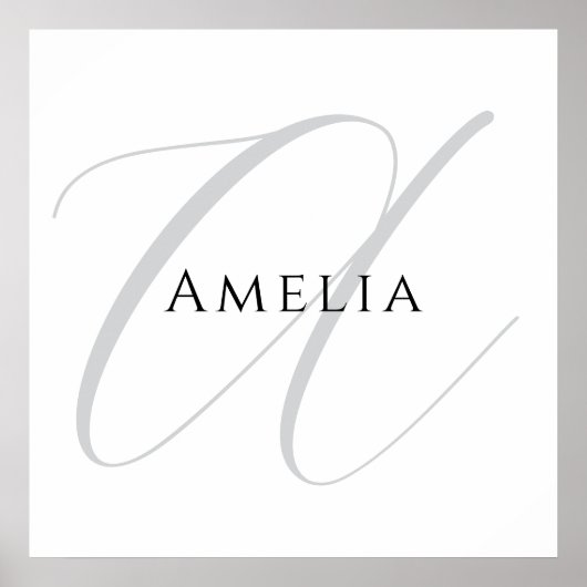 Chic Name Monogram Initial Letter Calligrafy Poster (Vorne)