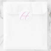 Chic Name Monogram Initial Letter Calligrafy Runder Aufkleber (Tasche)
