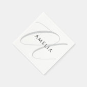 Chic Name Monogram Initial Letter Calligrafy Serviette (Ecke)