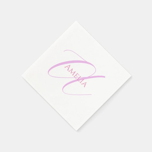 Chic Name Monogram Initial Letter Calligrafy Serviette (Ecke)