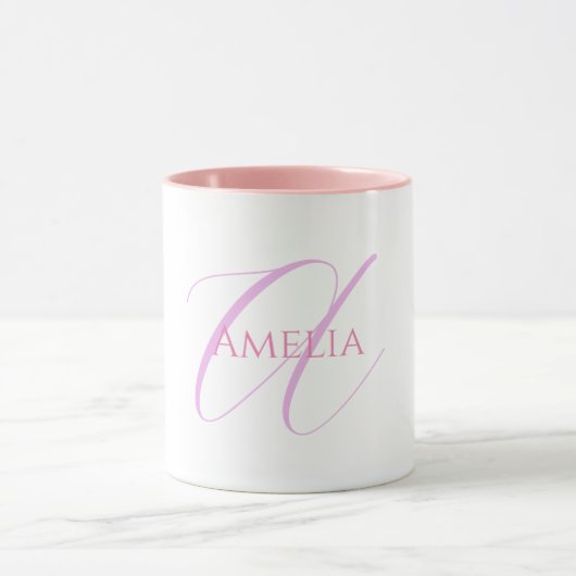 Chic Name Monogram Initial Letter Calligrafy Tasse (Zentrum)