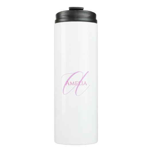Chic Name Monogram Initial Letter Calligrafy Thermosbecher (Vorderseite)