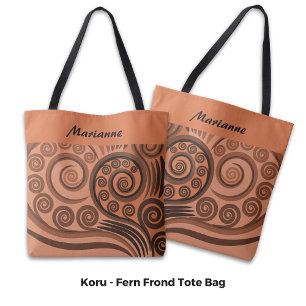 Chic Named Orange-Brown Fern Koru Curls Tasche