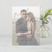 Chic Names Skript Kalligrafie Foto Hochzeit Einladung (Stehend Vorderseite)