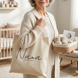 Chic Nana EST Jahr Everyday Minimalist Schrift Tragetasche