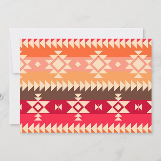 Chic Native American Southwest Red Baby Dusche Einladung (Rückseite)