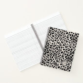 Chic Natural and Black Animal Print mit Monogram Notizblock (Innenseite)