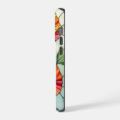 Chic nature lovers cute poppies stained Glass iPhone Hülle (Linke Seite)