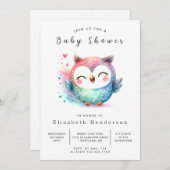 Chic Nature Owl Baby Dusche Einladung (Vorne/Hinten)