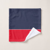 Chic Nautical Anchor Bad Red White Navy Blue Badhandtuch Set (Waschlappen)