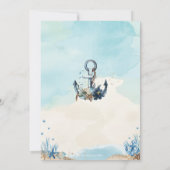 Chic Nautical Anchor Beach Hochzeit Jahrestag Einladung (Rückseite)