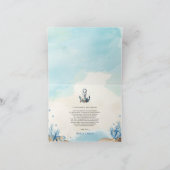 Chic Nautical Anchor Beach Moderne Hochzeit geklap Dankeskarte (Innenseite)