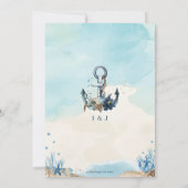 Chic Nautical Anchor Beach Moderne Hochzeit Save The Date (Rückseite)