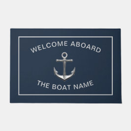 Chic Nautical Anchor Boat Navy Personalisiert Fußmatte