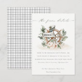 Chic Nautical Anchor Wheel Floral Wedding Details Begleitkarte (Vorne/Hinten)