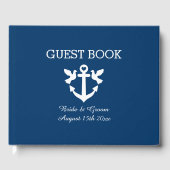 Chic nautical anker White Taube Symbol Hochzeit Gästebuch (Vorderseite)