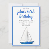 Chic Nautical Blue Ship Cocktail Party Einladung (Vorderseite)