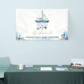 Chic Nautical Boy Baby Dusche Begrüßungsgrössen Banner (Messeveranstaltung)