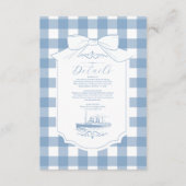 Chic Nautical Coquette Bow Wedding Begleitkarte (Vorderseite)