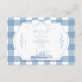 Chic Nautical Coquette Bow Wedding Begleitkarte (Vorderseite)