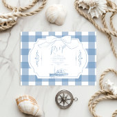 Chic Nautical Coquette Bow Wedding RSVP Karte