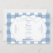 Chic Nautical Coquette Bow Wedding Save The Date (Vorderseite)