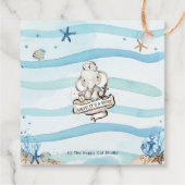 Chic Nautical Elephant Boy Baby Dusche Vielen Dank Geschenkanhänger (Rückseite)