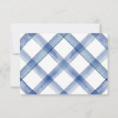 Chic Nautical Navy Blue Bow Wedding RSVP Karte (Rückseite)